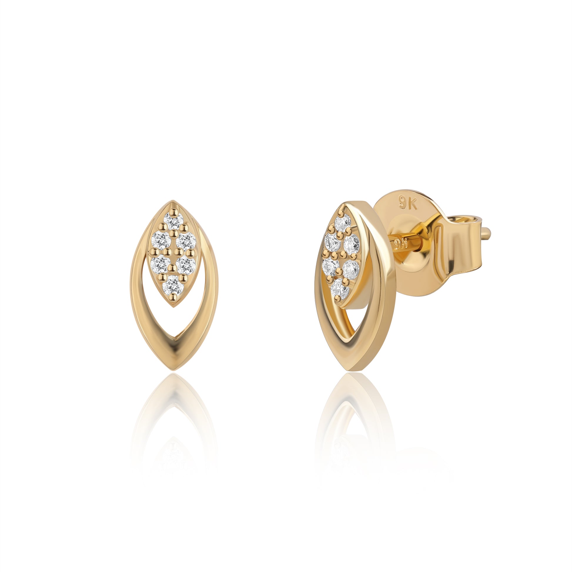Aira lab grown diamond earrings in 9kt gold jewellery for women