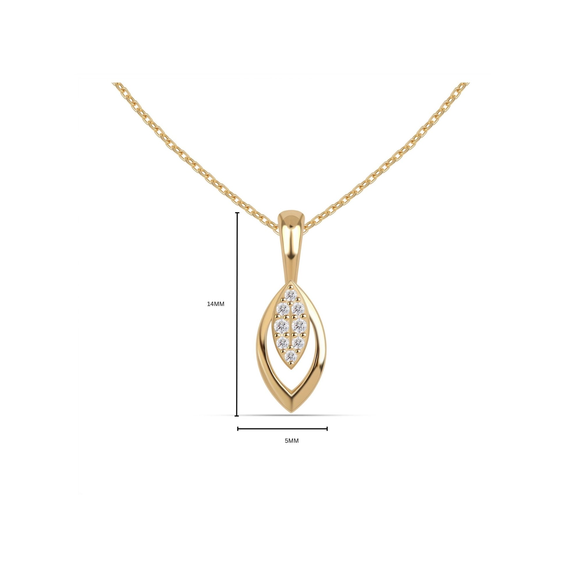 Aira small diamond pendant by Mivraa with lab grown diamonds