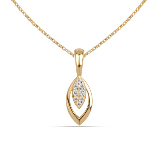Aira small diamond pendant in 9KT gold by Mivraa with lab grown diamonds