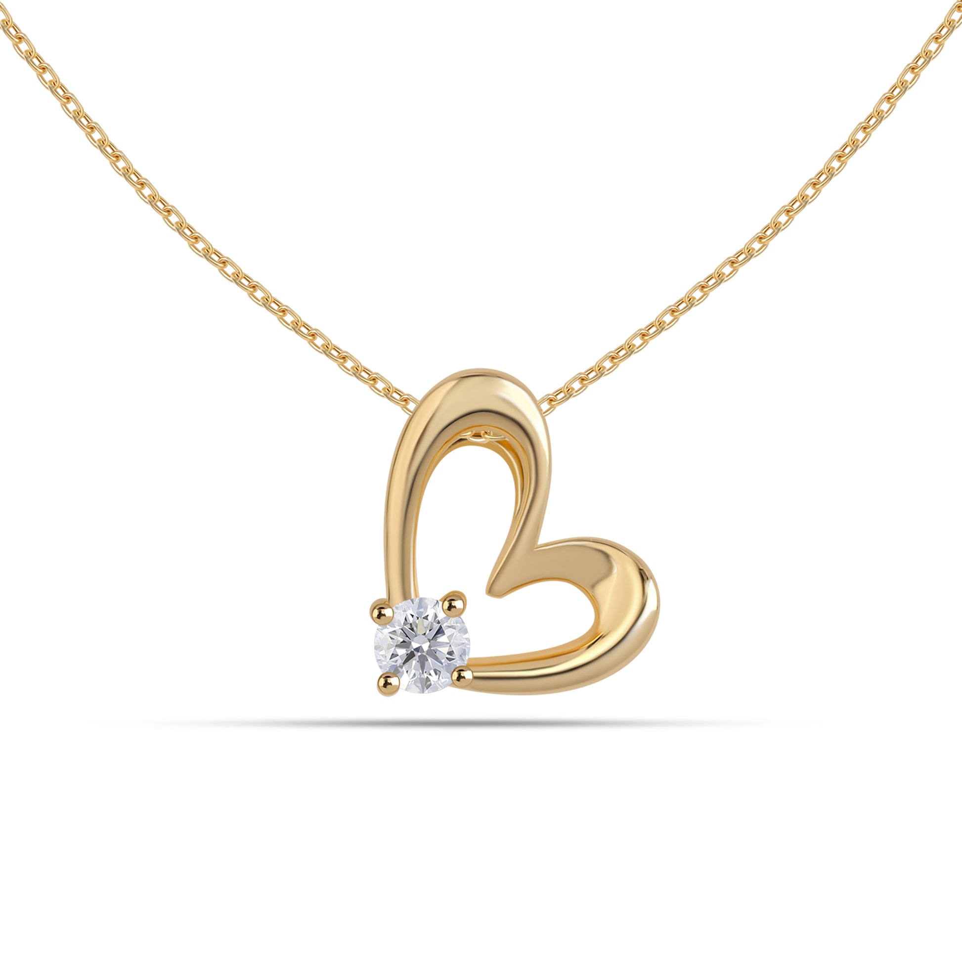 Ami Heart single diamond pendant in 9kt jewellery by Maya by Mivraa