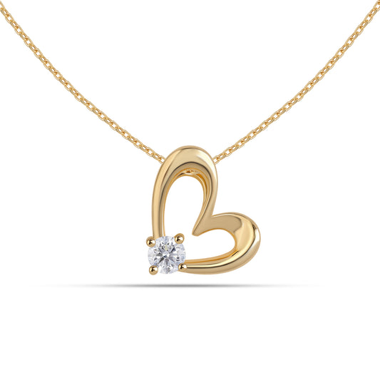 Ami Heart single diamond pendant in 9kt jewellery by Maya by Mivraa