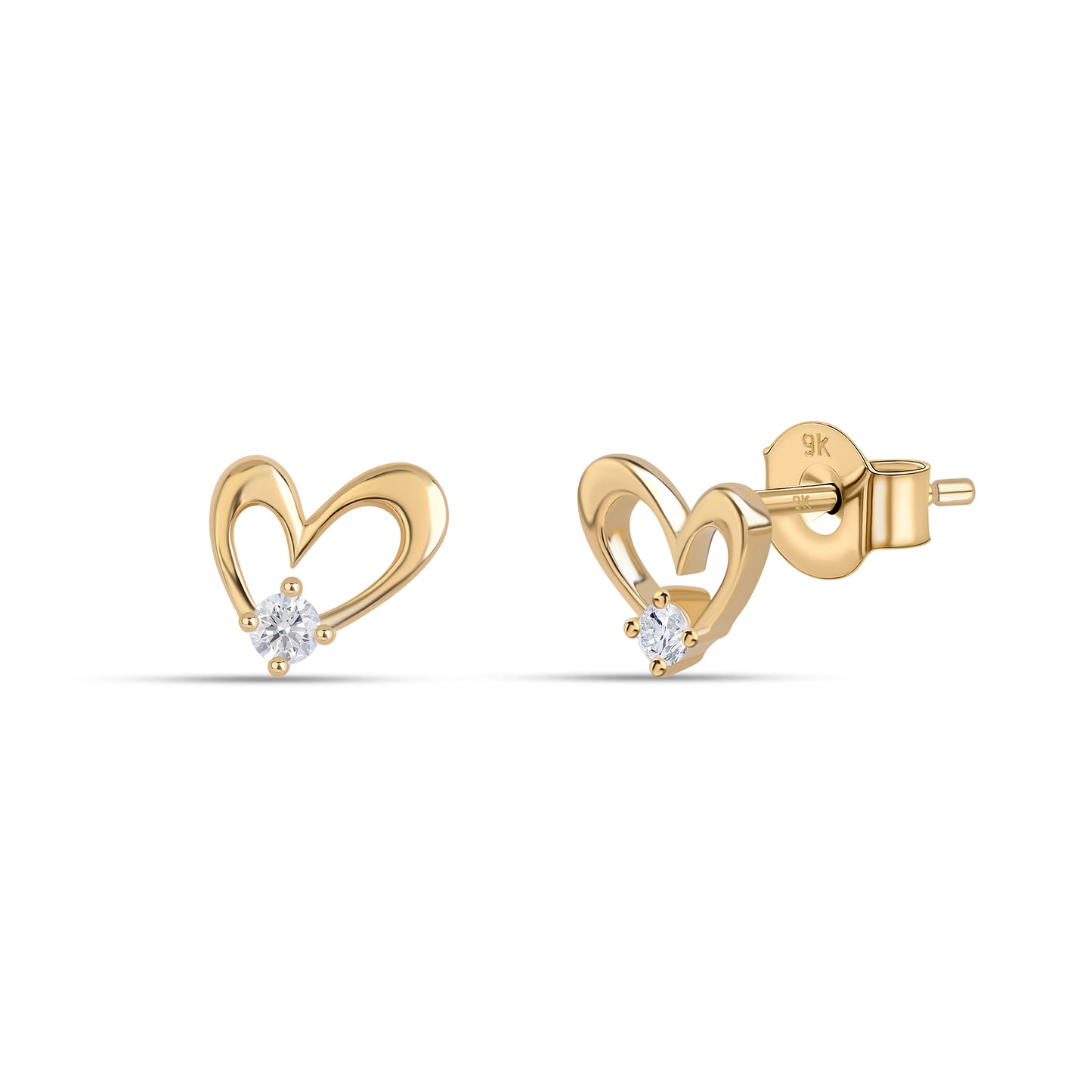 Ami small diamond earrings crafted in 9kt gold with lab grown diamonds for women