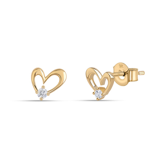 Ami small diamond earrings crafted in 9kt gold with lab grown diamonds for women