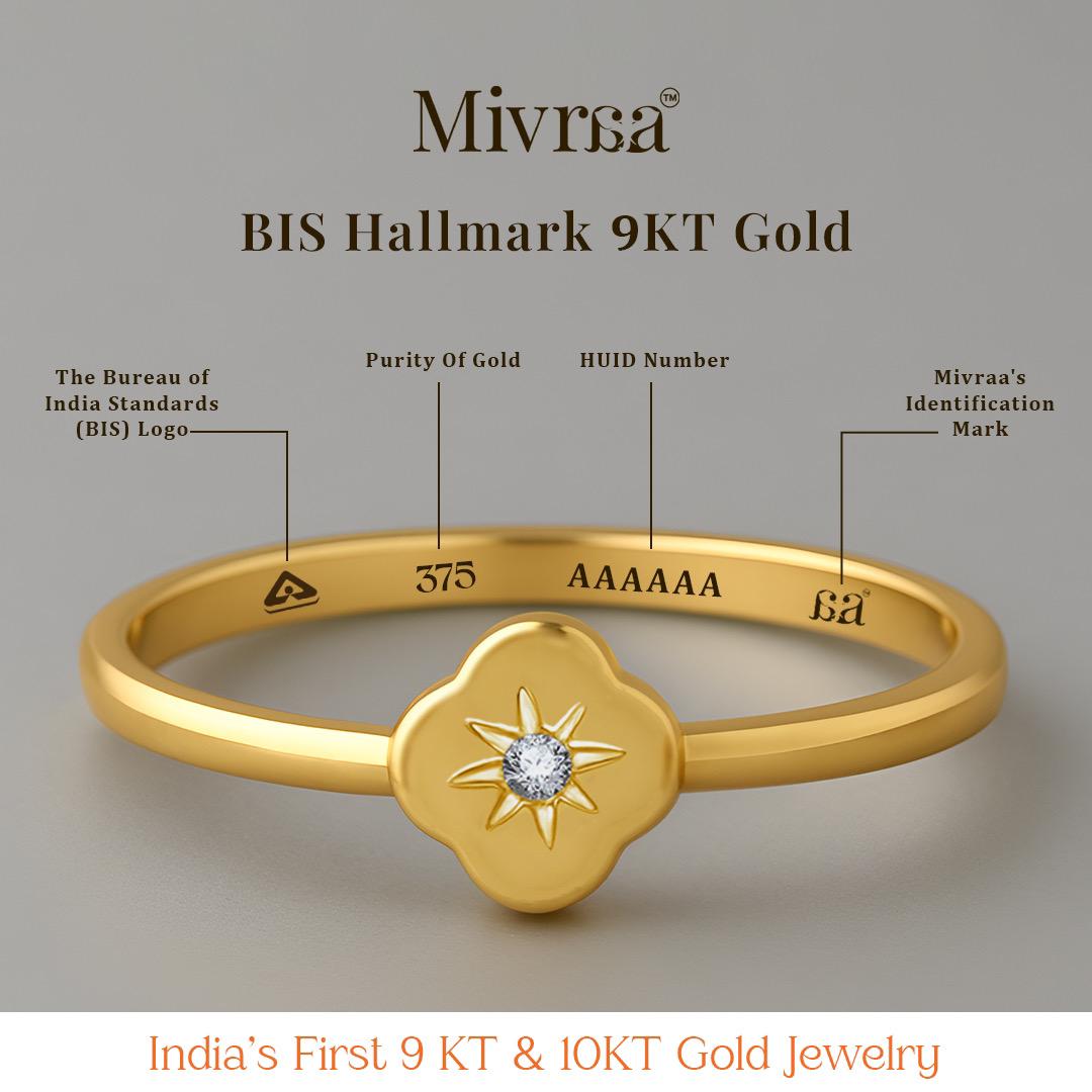 BIS hallmark certified 9KT gold diamond pendant Anya