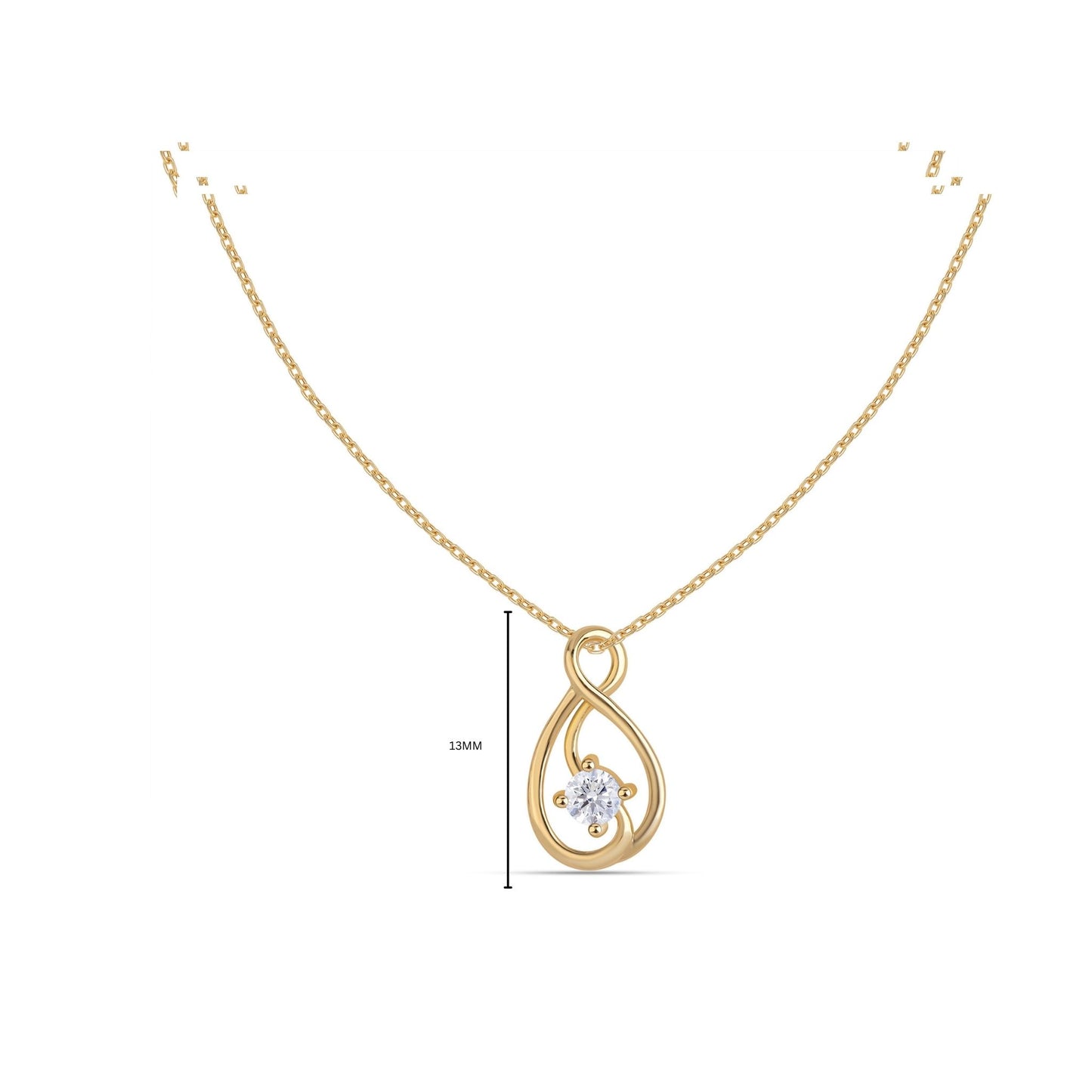 Close-up of Anya lab grown diamond pendant showing brilliance and detailing