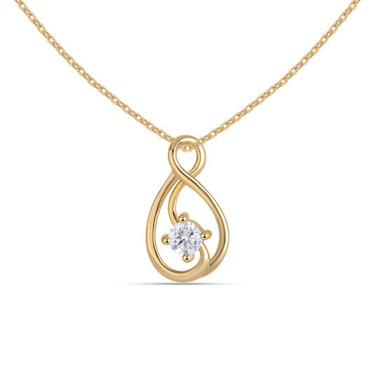 Anya lab grown diamond pendant in 9KT gold elegant design for women
