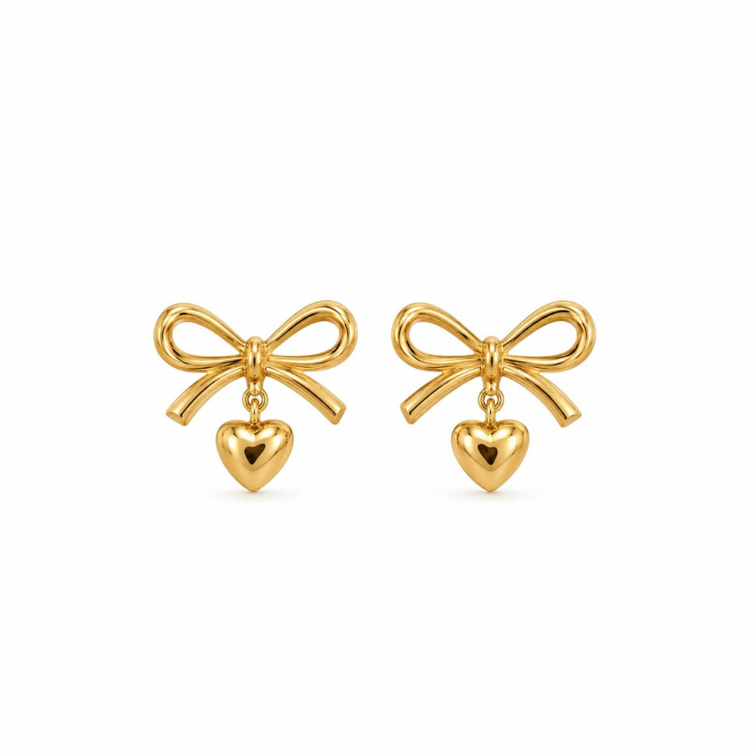 EVABLiNG by Mivraa - Bow Charm Heart Drop studs