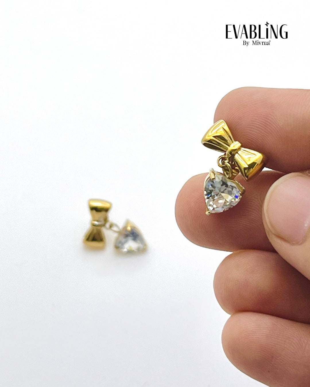 EVABLiNG by Mivraa - Bow Crystal Drop Earrings