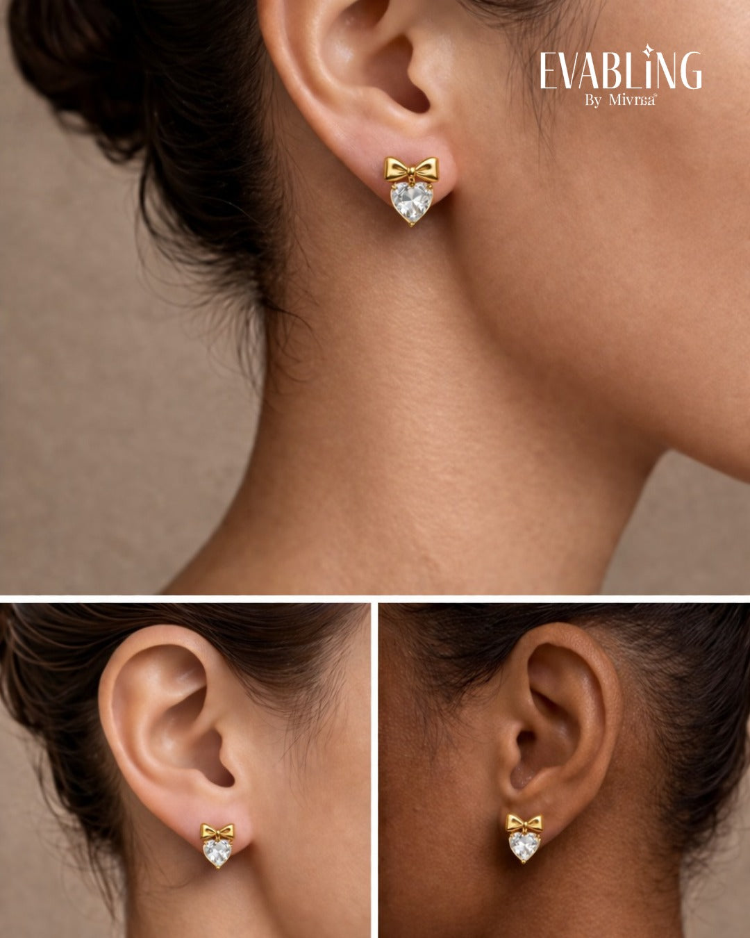 EVABLiNG by Mivraa - Bow Crystal Drop Earrings