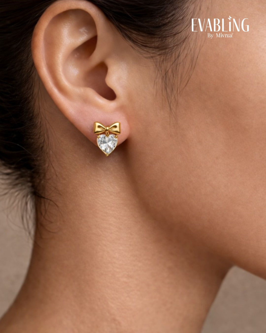 EVABLiNG by Mivraa - Bow Crystal Drop Earrings