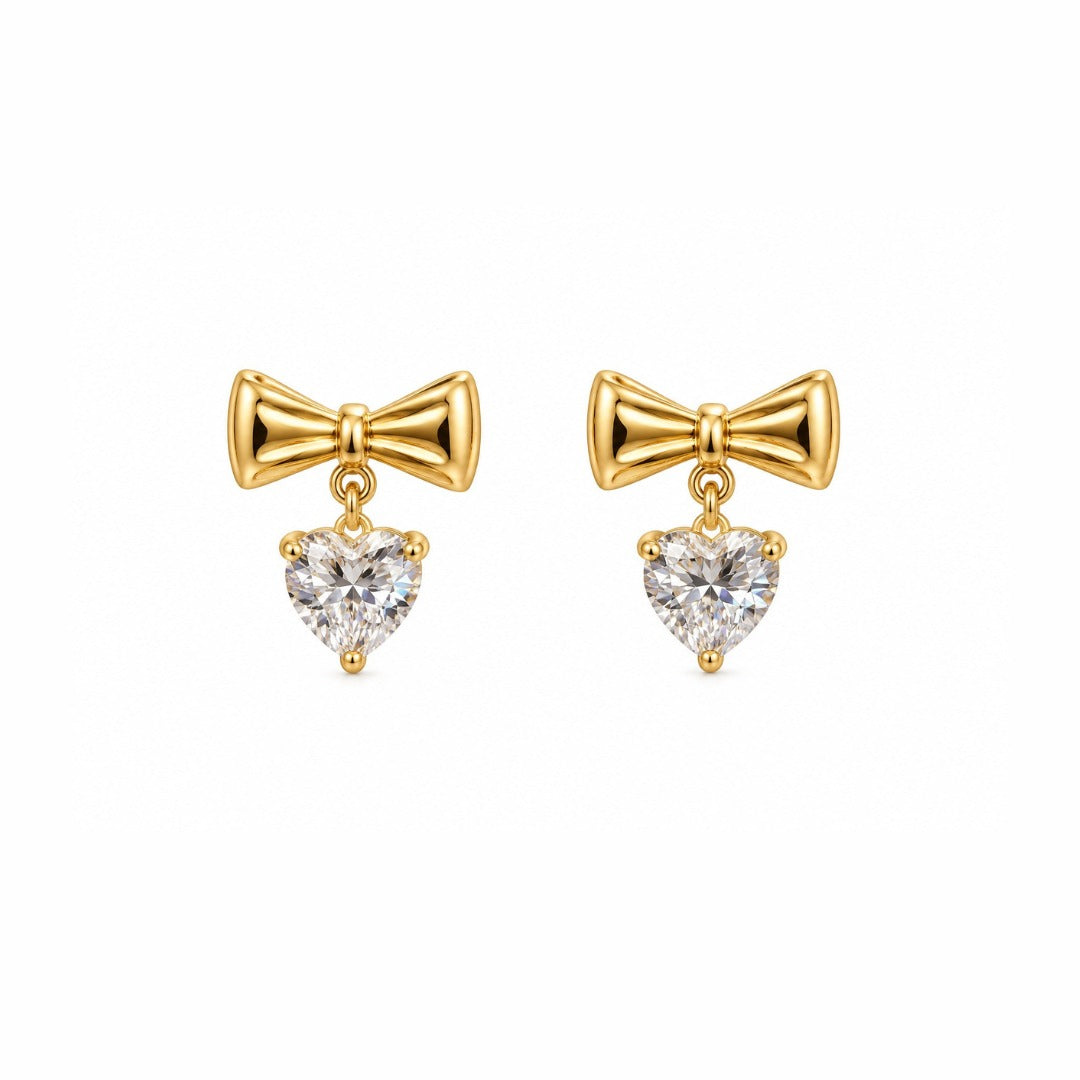 EVABLiNG by Mivraa - Bow Crystal Drop Earrings