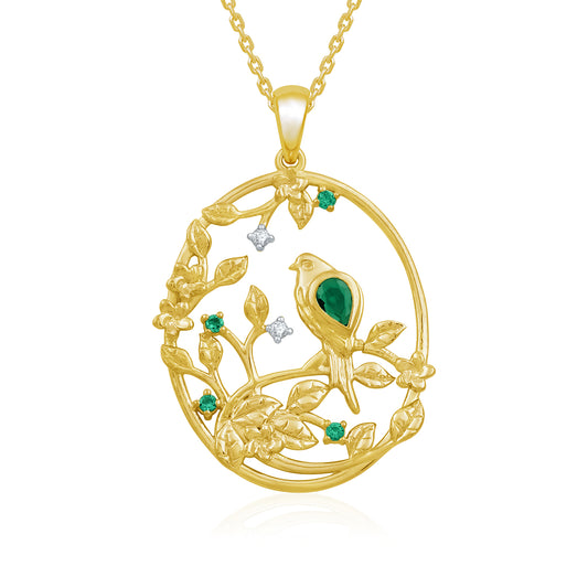 Emerald Song Bird Pendant