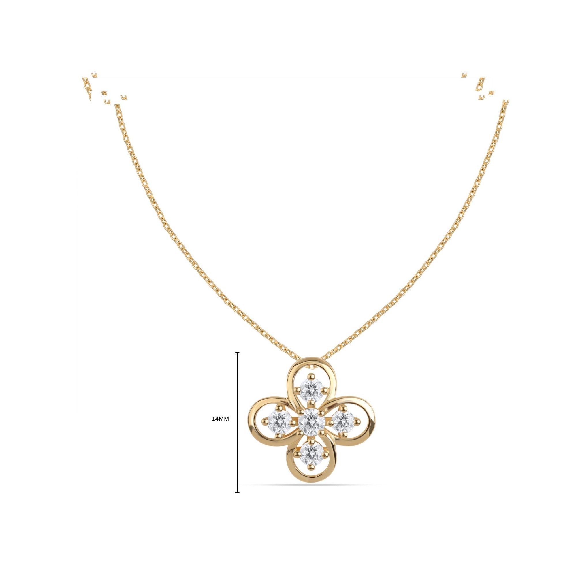 Kira lab grown diamond pendant size and measurement guide