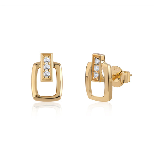 Kyra small diamond earrings in 9kt gold with lab grown diamonds