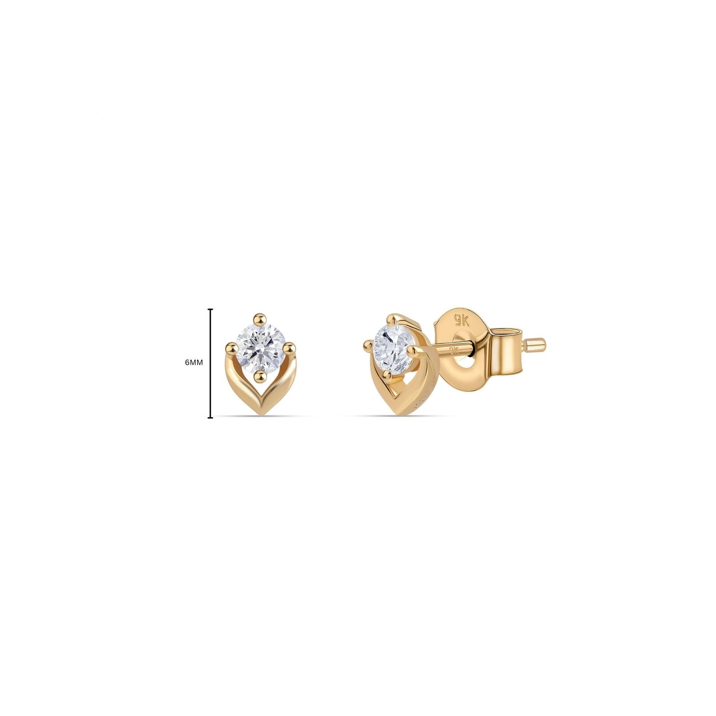 Lira single stone diamond earrings measurement guide