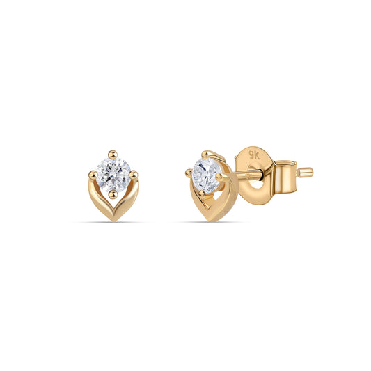 Lira single stone diamond earrings crafted in 9kt gold for women