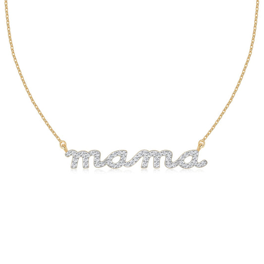 Mama lab grown diamond necklace in 9KT gold by Mivraa elegant diamond jewellery for women