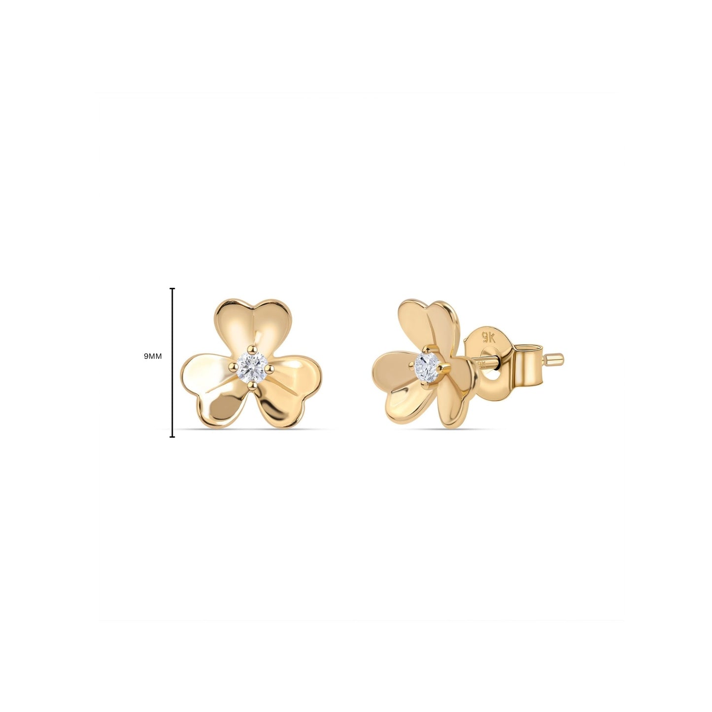 Nyla small daily wear diamond earrings measurement guide