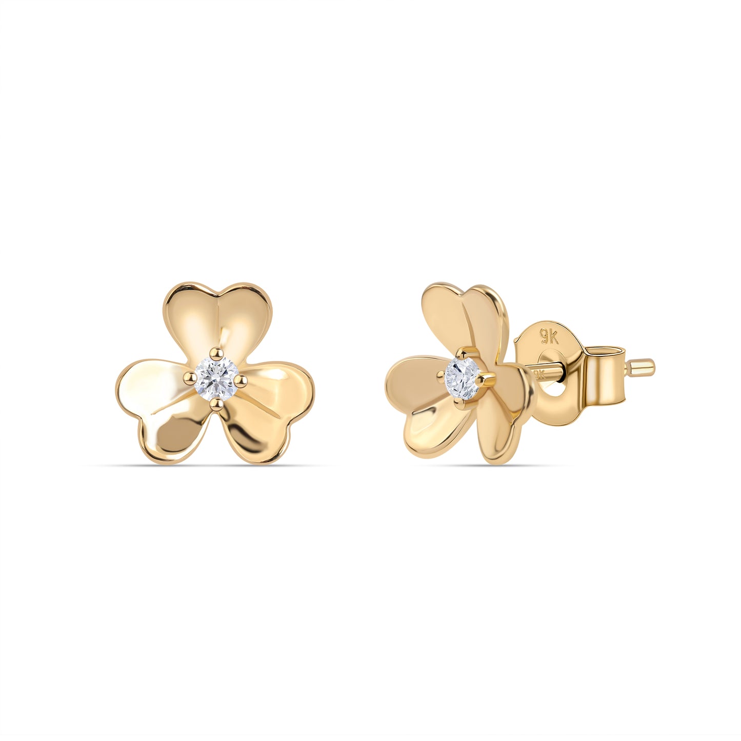 Nyla small daily wear diamond earrings with lab grown diamonds in 9kt gold