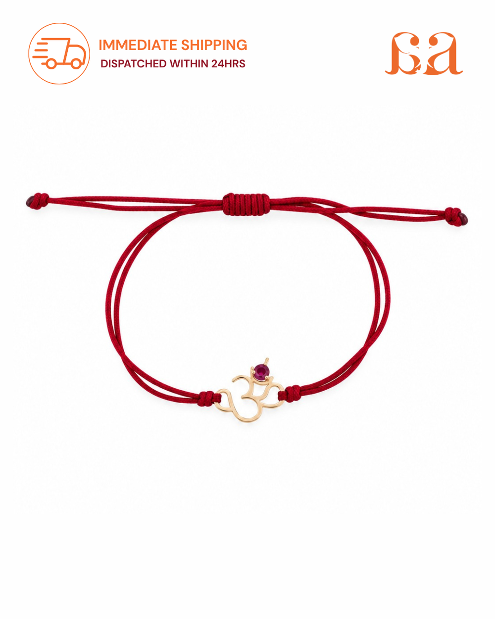 Om 9KT Gold Rakhi Pendant for brother by Mivraa