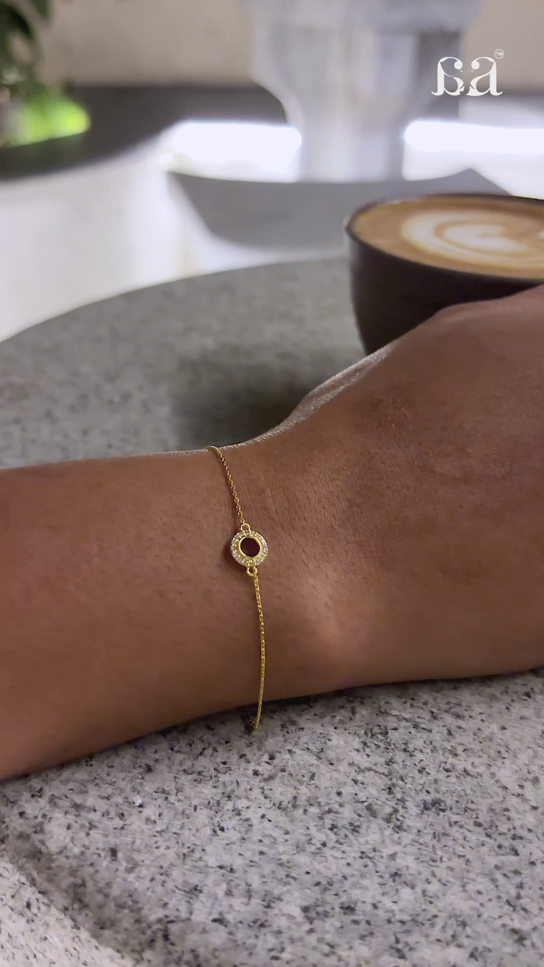 Diamond bracelet in 9KT gold video showing Dia design and sparkle