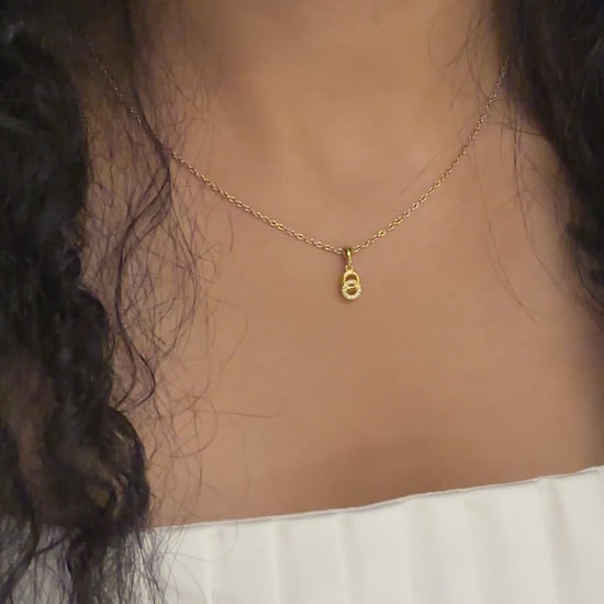 Dia simple diamond pendant in lab grown diamond jewellery styled on model